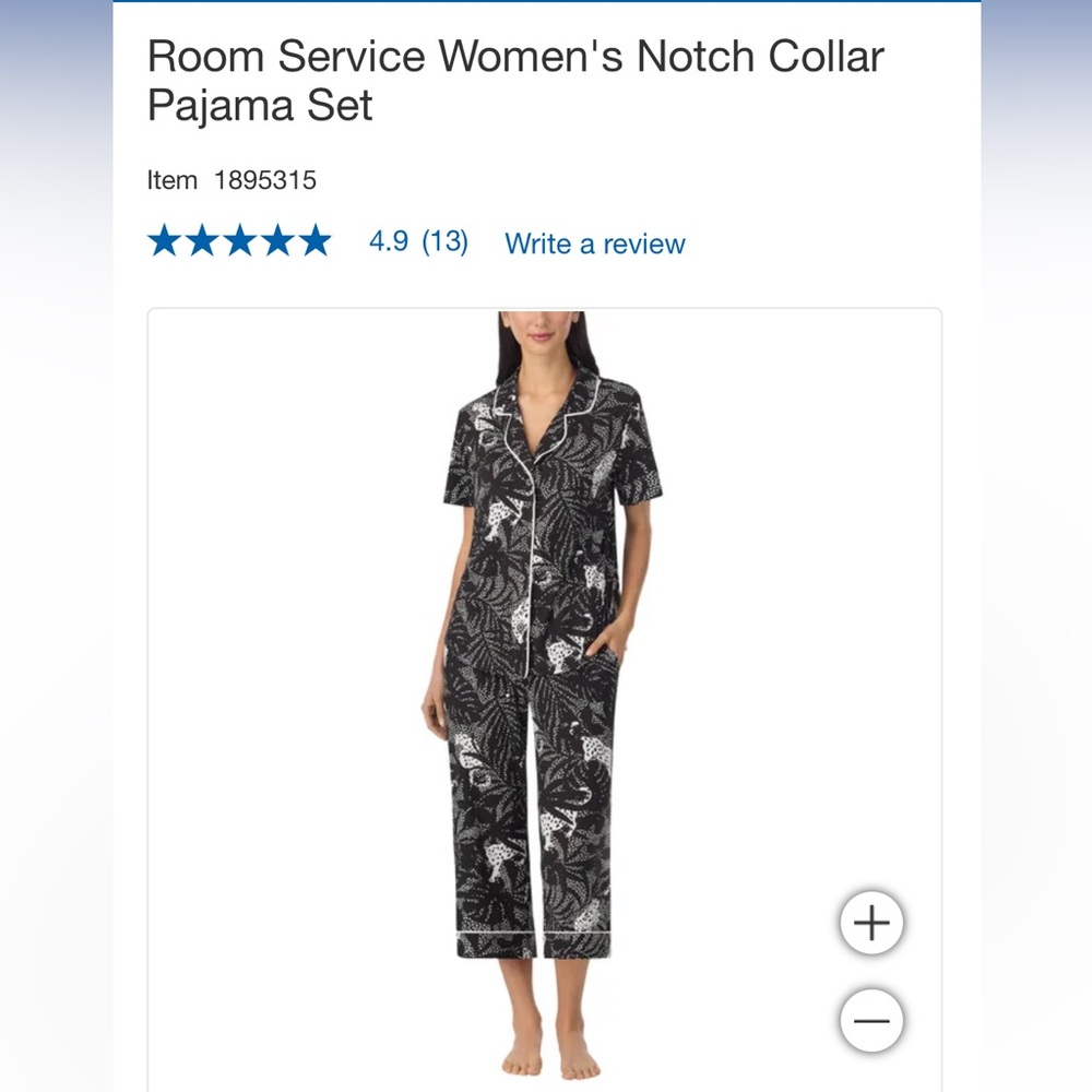 Room Service 2-Piece Pyjama Set Black & White